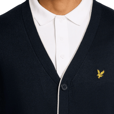 Lyle & Scott Golf Dark Navy Lightweight Knitted Cardigan - One Golf