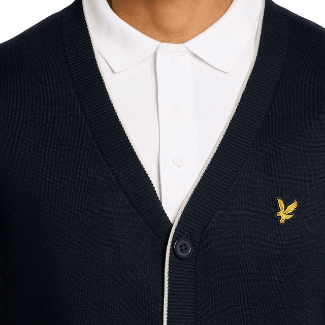 Lyle & Scott Golf Dark Navy Lightweight Knitted Cardigan - One Golf
