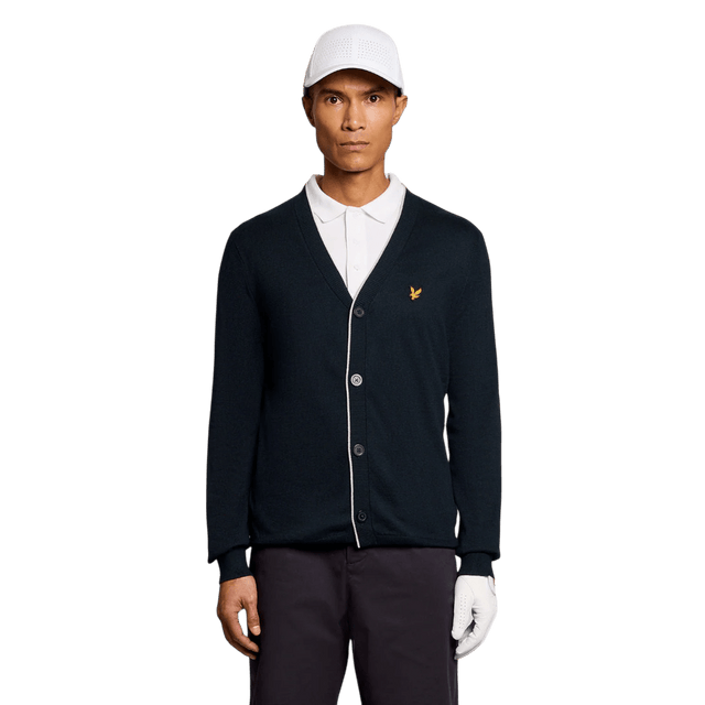 Lyle & Scott Golf Dark Navy Lightweight Knitted Cardigan - One Golf