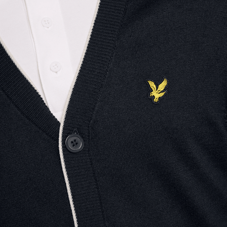Lyle & Scott Golf Dark Navy Lightweight Knitted Cardigan - One Golf