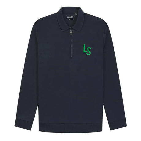 Lyle & Scott LS Logo 1/4 Zip Dark Navy Sweatshirt - One Golf