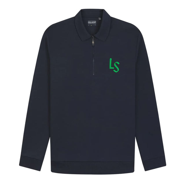 Lyle & Scott LS Logo 1/4 Zip Dark Navy Sweatshirt