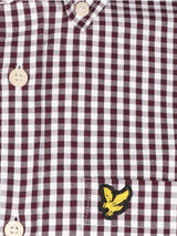 Lyle & Scott Gingham Burgundy Golf Shirt