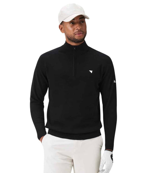 Macade Bridge Black Merino Quarter Zip - One Golf
