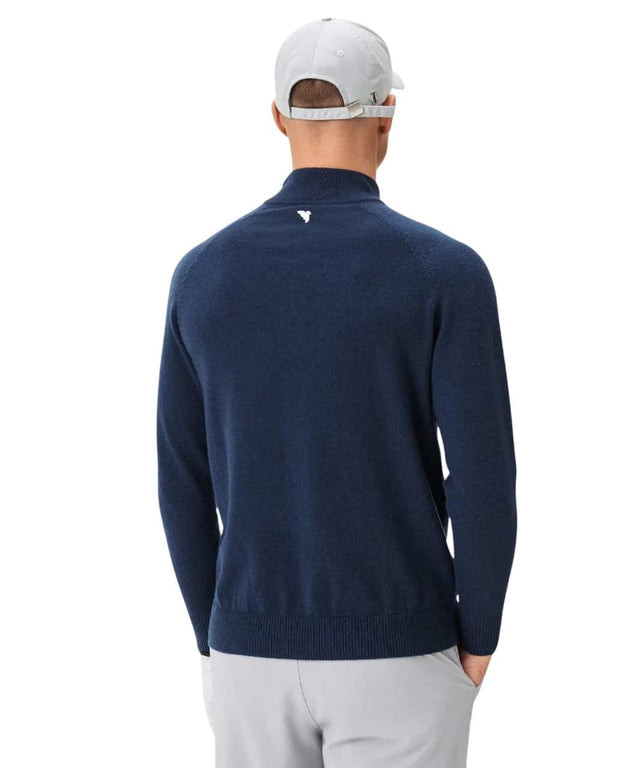 Macade Bridge Dark Blue Merino Quarter Zip - One Golf