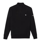 Macade Bridge Black Merino Quarter Zip