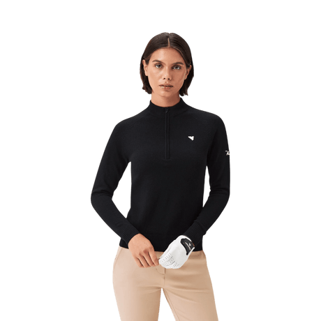 Macade Women's Bridge Merino Black Quarter Zip - One Golf
