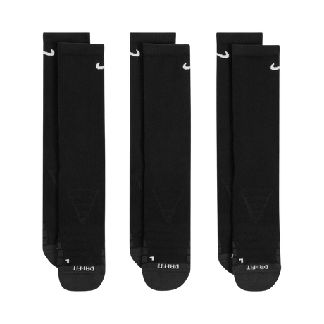Nike Everyday Plus Crew Black Sock Pack - One Golf