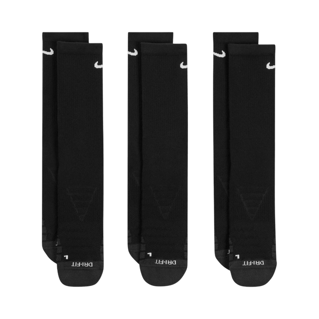 Nike Everyday Plus Crew Black Sock Pack - One Golf