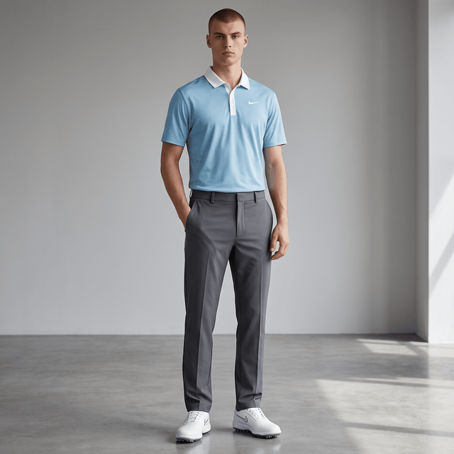 Nike Men's Tour Contrast Smokey Blue Polo - One Golf