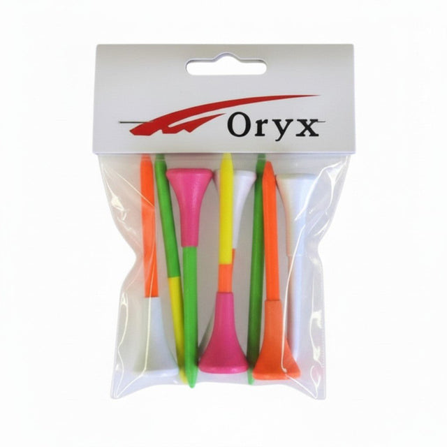 Oryx Colourful Plastic Tees 5pk - One Golf