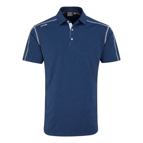 Ping Fynn Heathered Navy Polo - One Golf