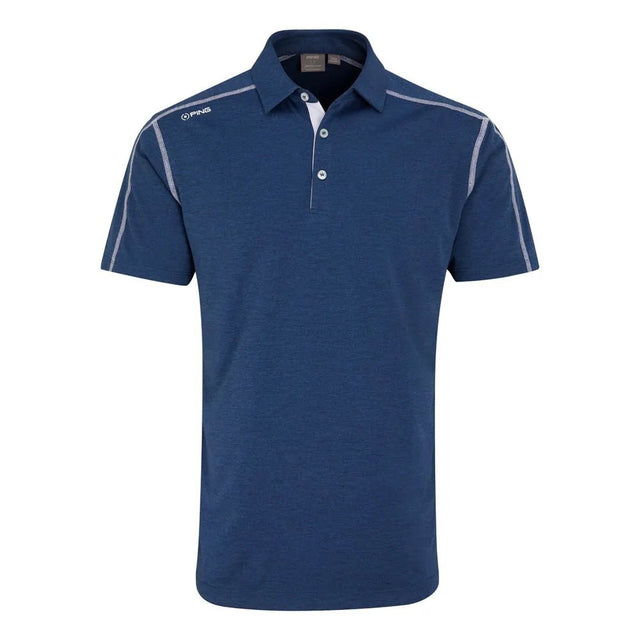 Ping Fynn Heathered Navy Polo - One Golf