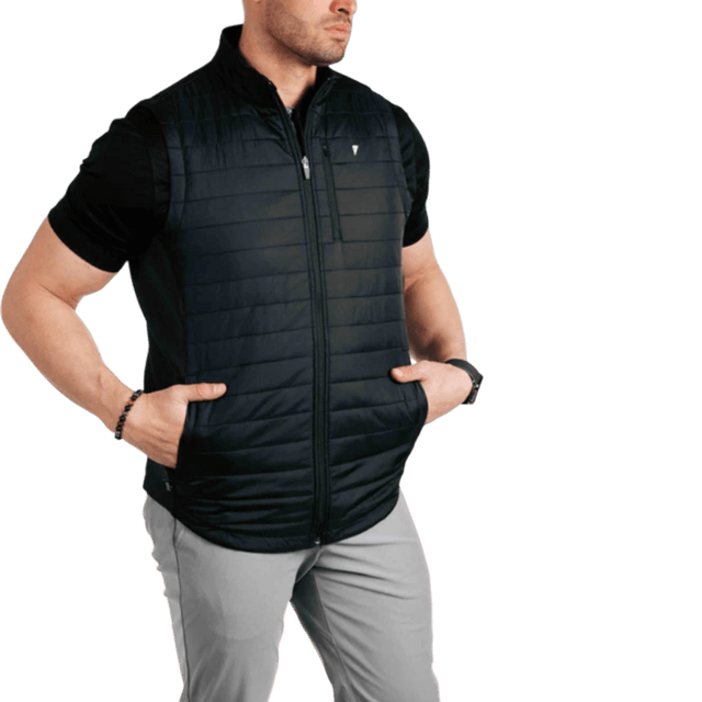 Primo Black Puff Vest Jacket - One Golf