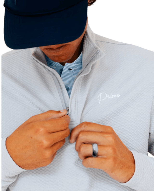 Primo & GH Light Gray Waffle Quarter Zip - One Golf