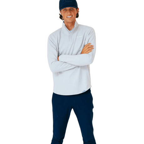 Primo & GH Light Gray Waffle Quarter Zip - One Golf