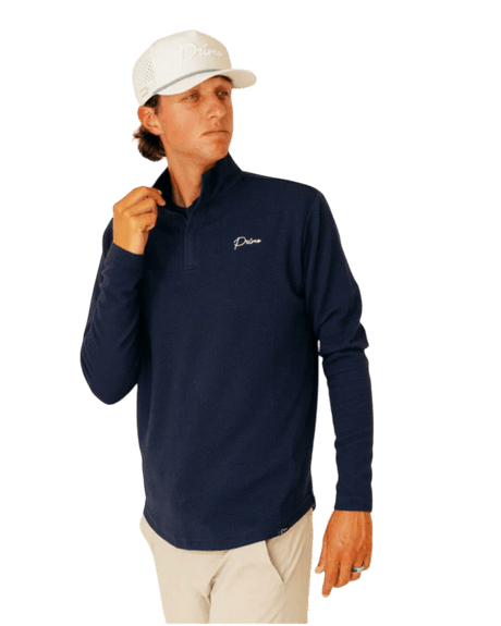 Primo & GH Navy Waffle Quarter Zip - One Golf