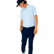Primo & Grant Horvat Light Blue Micro Stripes Blade Polo - One Golf