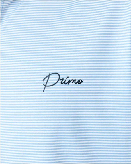 Primo & Grant Horvat Light Blue Micro Stripes Blade Polo - One Golf