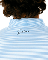 Primo & Grant Horvat Light Blue Micro Stripes Blade Polo - One Golf