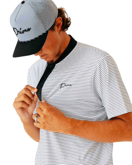 Primo & Grant Horvat White/Black Stripes Blade Polo - One Golf