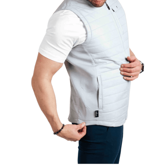 Primo Light Gray Puff Vest Jacket - One Golf