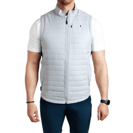 Primo Light Gray Puff Vest Jacket - One Golf