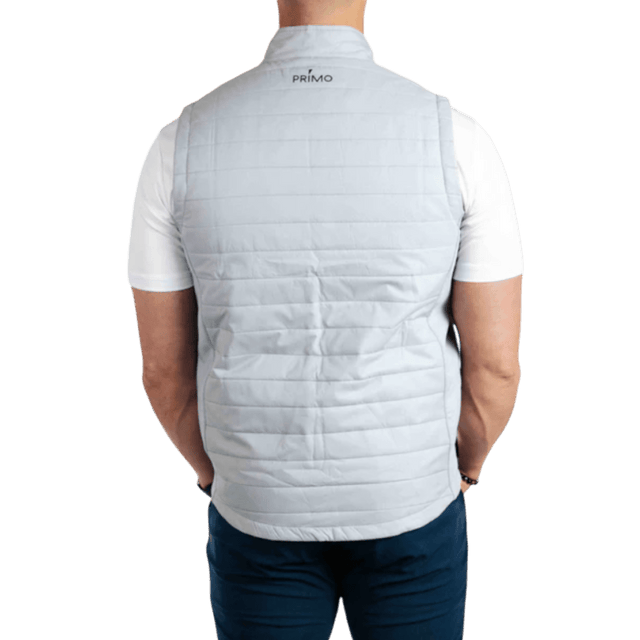 Primo Light Gray Puff Vest Jacket - One Golf