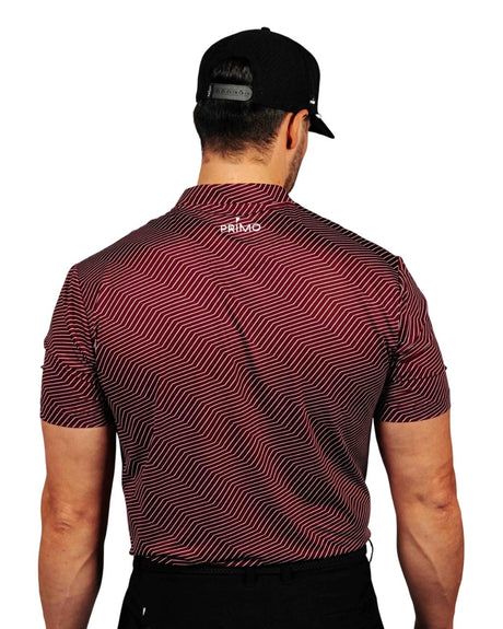 Primo Maroon Chevron Blade Polo - One Golf