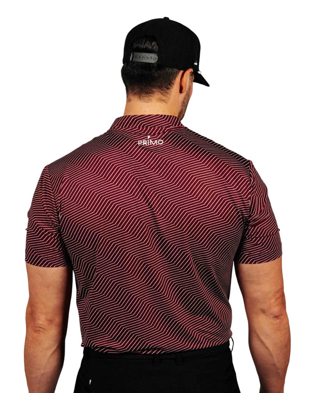 Primo Maroon Chevron Blade Polo - One Golf