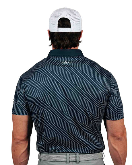Primo Navy Chevron Classic Polo - One Golf