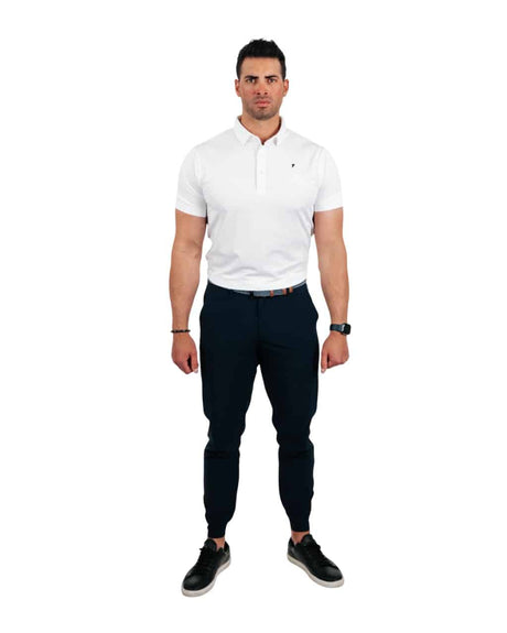 Primo White Classic Collar Polo - One Golf