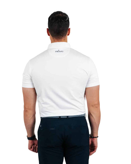 Primo White Classic Collar Polo - One Golf