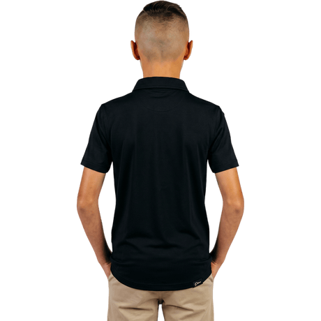 Primo Youth Boy's Black Classic Polo - One Golf
