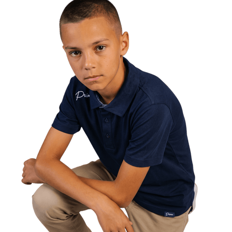 Primo Youth Boy's Navy Classic Polo - One Golf