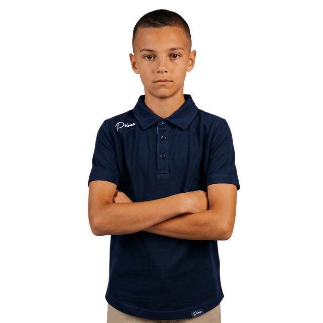 Primo Youth Boy's Navy Classic Polo - One Golf