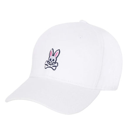 Psycho Bunny Classic Baseball White Cap - One Golf