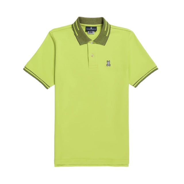 Psycho Bunny Men's Strype Fashion Lime Granita Polo