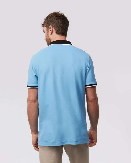 Psycho Bunny Men's Serge Pique Fashion Montana Sky Polo - One Golf