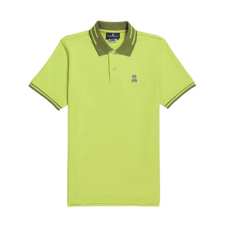 Psycho Bunny Men's Strype Fashion Lime Granita Polo - One Golf