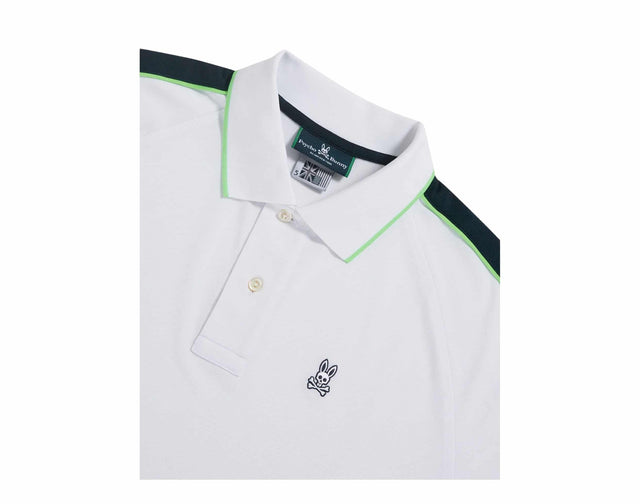 Psycho Bunny Jayden Stripe Sport Mens White Polo