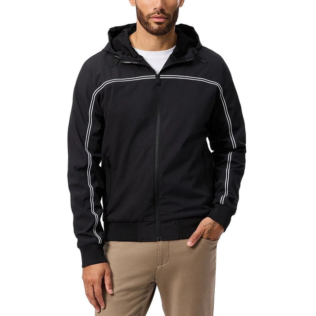 Psycho Bunny Keyport Lined Woven Zip Jacket Black
