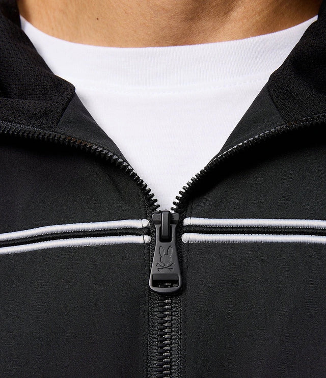 Psycho Bunny Keyport Lined Woven Zip Jacket Black