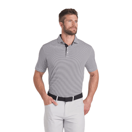 Puma Isle Pique Black/White Glow Polo - One Golf