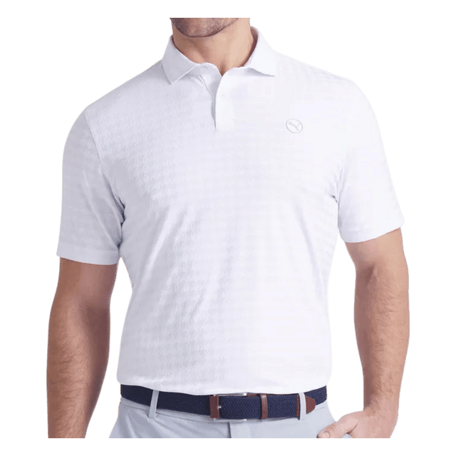 Puma MATTR Houndstooth White Glow Polo - One Golf