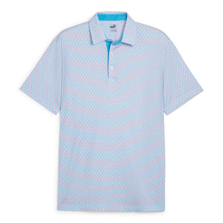 Puma MATTR Palm Deco Aqua Blue/Rose Polo - One Golf