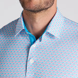 Puma MATTR Palm Deco Aqua Blue/Rose Polo - One Golf
