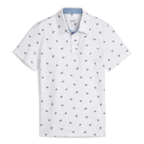 Puma MATTR Skulls White Polo - One Golf