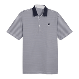 Puma Pure Striped Deep Navy/White Glow Polo - One Golf