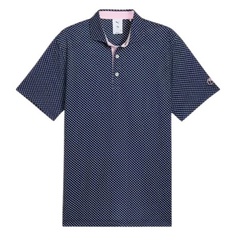 Puma X Arnold Palmer Navy/White Mic Umbrellas Golf Polo - One Golf